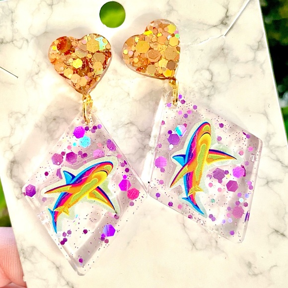 Lisa Frank Jewelry - Lisa Frank Shark Sticker Earrings